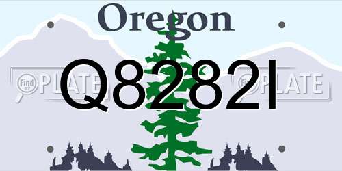 Q8282I Oregon License Plate