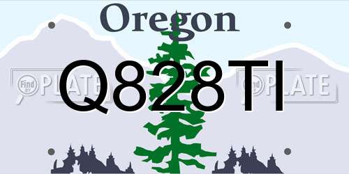 Q828TI Oregon License Plate