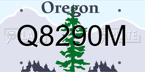 Q8290M Oregon License Plate