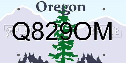 Q829OM Oregon License Plate