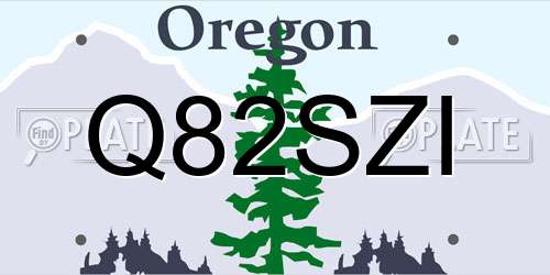 Q82SZI Oregon License Plate