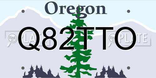 Q82TTO Oregon License Plate