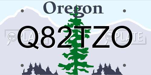 Q82TZO Oregon License Plate