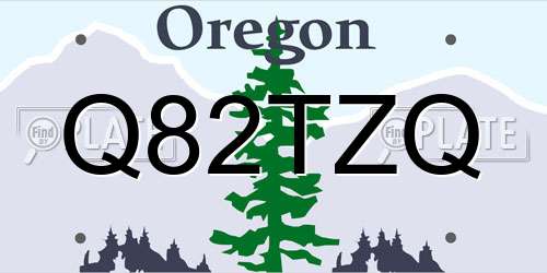 Q82TZQ Oregon License Plate