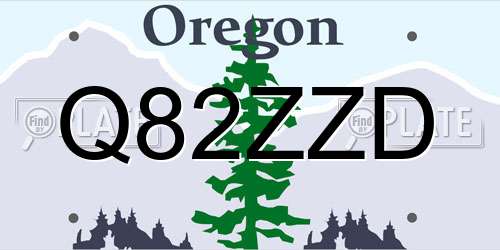 Q82ZZD Oregon License Plate