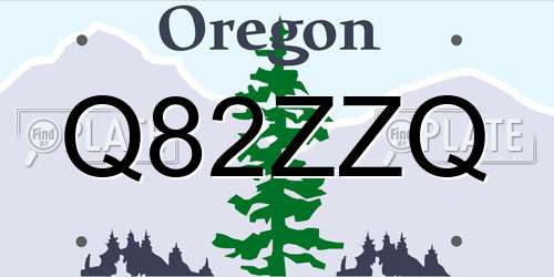 Q82ZZQ Oregon License Plate