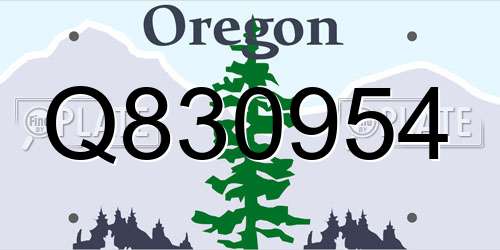 Q830954 Oregon License Plate