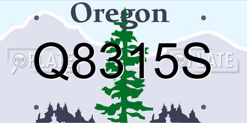 Q8315S Oregon License Plate