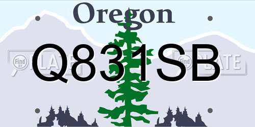 Q831SB Oregon License Plate