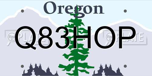 Q83HOP Oregon License Plate
