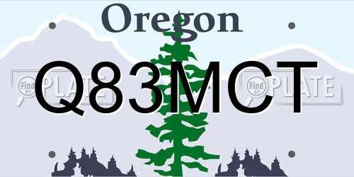 Q83MCT Oregon License Plate