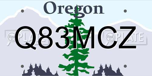 Q83MCZ Oregon License Plate