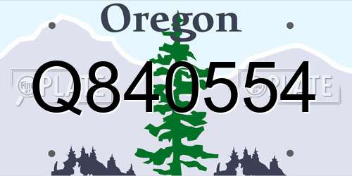 Q840554 Oregon License Plate