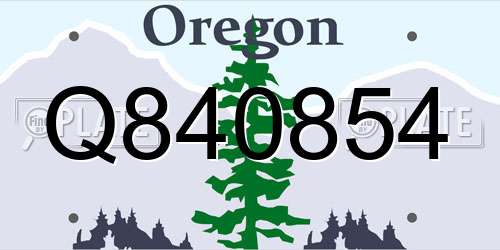 Q840854 Oregon License Plate