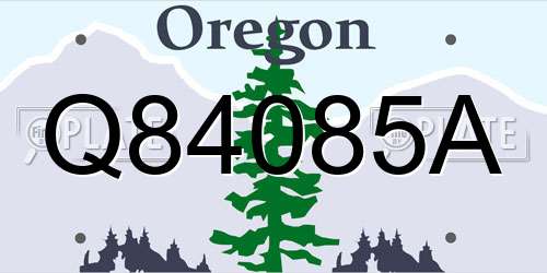 Q84085A Oregon License Plate