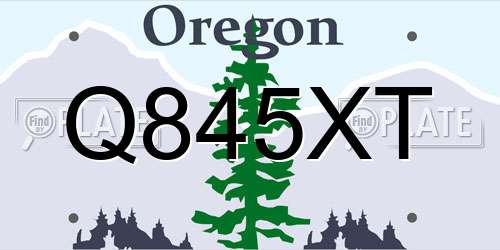 Q845XT Oregon License Plate