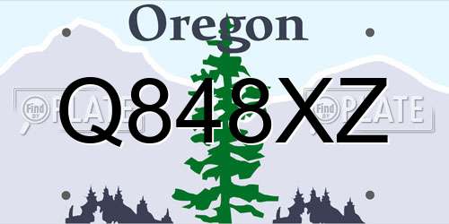 Q848XZ Oregon License Plate