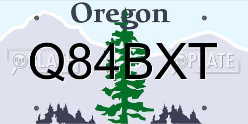 Q84BXT Oregon License Plate