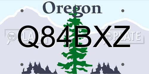 Q84BXZ Oregon License Plate