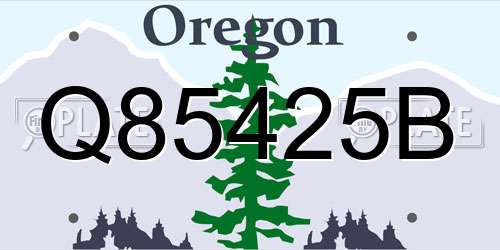 Q85425B Oregon License Plate