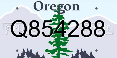 Q854288 Oregon License Plate