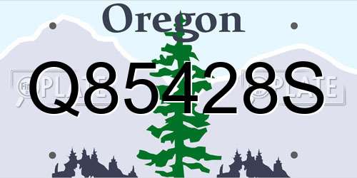 Q85428S Oregon License Plate