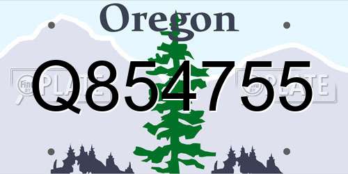 Q854755 Oregon License Plate