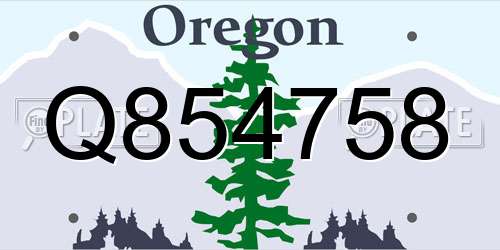 Q854758 Oregon License Plate