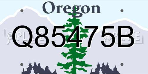 Q85475B Oregon License Plate