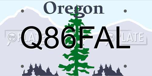 Q86FAL Oregon License Plate