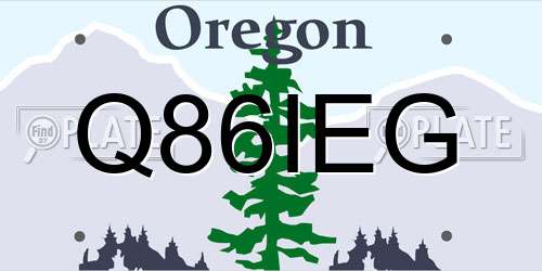 Q86IEG Oregon License Plate