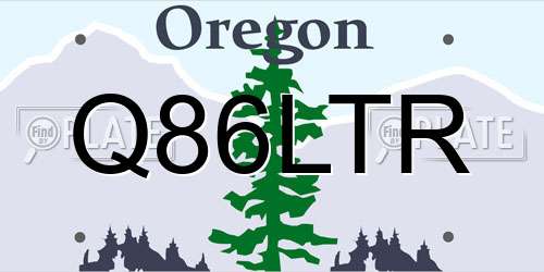 Q86LTR Oregon License Plate