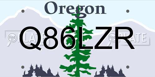 Q86LZR Oregon License Plate