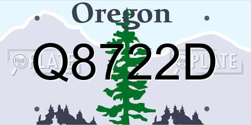 Q8722D Oregon License Plate