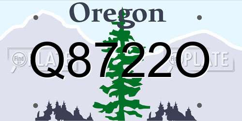 Q8722O Oregon License Plate