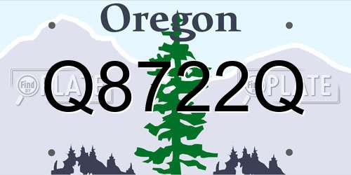 Q8722Q Oregon License Plate