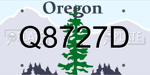 Q8727D Oregon License Plate