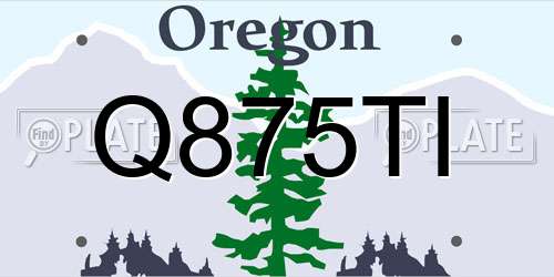Q875TI Oregon License Plate