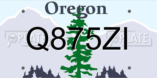 Q875ZI Oregon License Plate