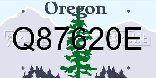 Q87620E Oregon License Plate