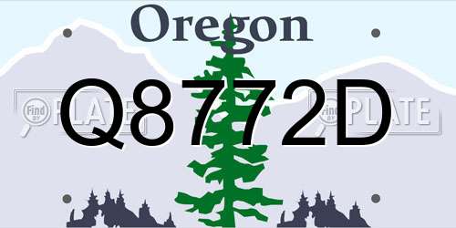 Q8772D Oregon License Plate