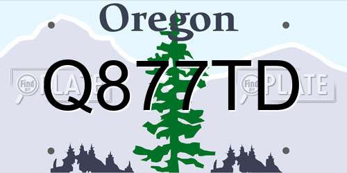 Q877TD Oregon License Plate