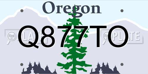 Q877TO Oregon License Plate