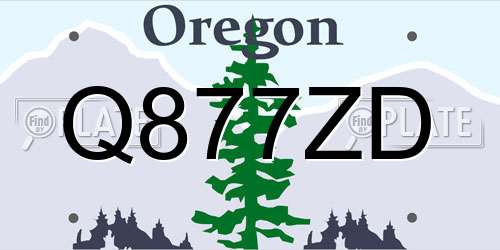 Q877ZD Oregon License Plate