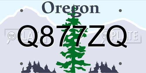 Q877ZQ Oregon License Plate