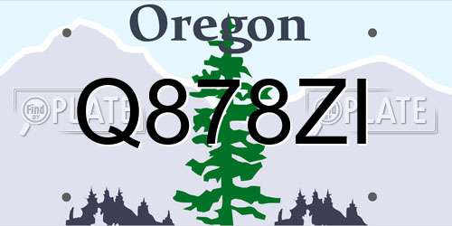 Q878ZI Oregon License Plate