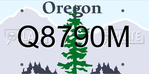 Q8790M Oregon License Plate