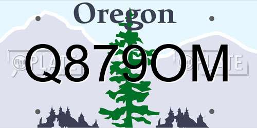 Q879OM Oregon License Plate