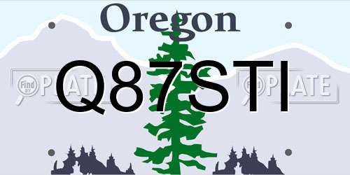 Q87STI Oregon License Plate