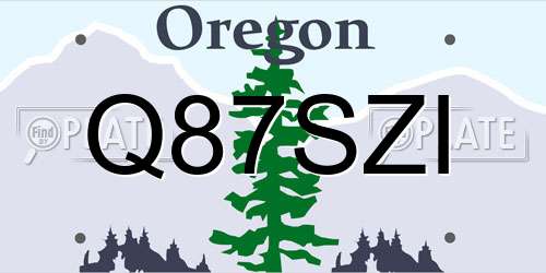 Q87SZI Oregon License Plate